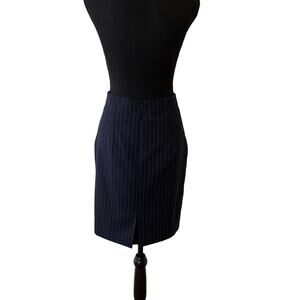 Banana Republic Navy Pinstripe Wool Blend Pencil Skirt Size 2
